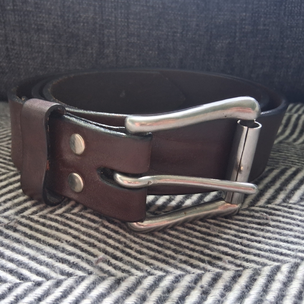 Brave Soul Brown Raw Leather Belt